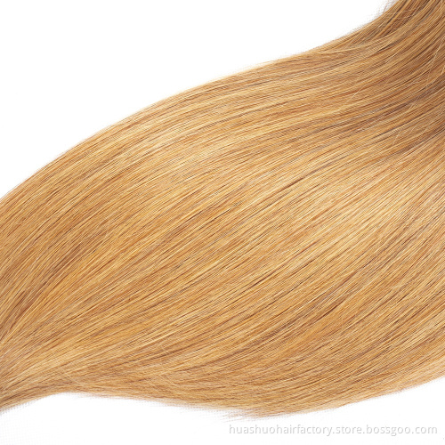 Single Donor 1B 27 Color 10A Cuticle Aligned Raw Indian Unprocessed Virgin Temple Human Bone Straight Hair